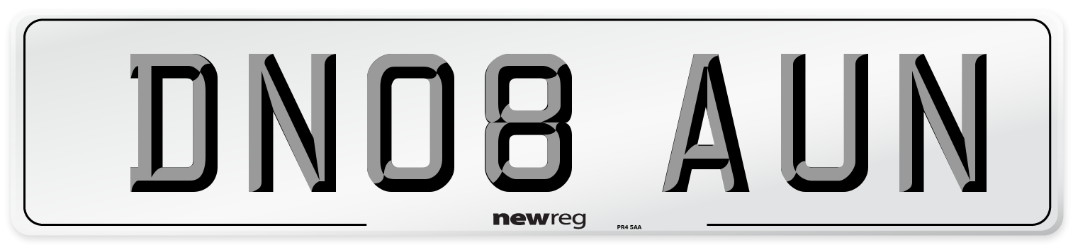 DN08 AUN Number Plate from New Reg